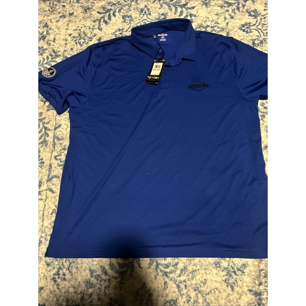 NEW Under Armour Polo Shirt Mens 3XL Solid Blue Short Sleeve Golf Polo Logo